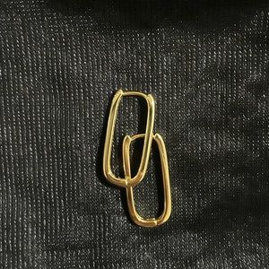 Gold Rectangular Hoops